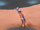Ancient Chic! Fancy Armband Saphir Lapislazuli Kyanit Koralle Silber 925 vergoldet