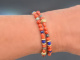 Ancient Chic! Fancy Armband Koralle Saphir Lapislazuli Labradorith und Silber 925 vergoldet