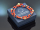 Ancient Chic! Fancy Armband Koralle Saphir Lapislazuli Labradorith und Silber 925 vergoldet