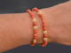 Lovely Corals! Fancy Armband 2reihig Mittelmeer Koralle Silber 925 vergoldet