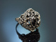 M&uuml;nchen um 1960! Trachten Kette Ring und Ohrclipse mit Granat aus Silber 835