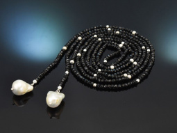 From our studio! Chic long onyx necklace with large...