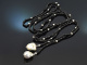 From our studio! Chic long onyx necklace with large cultured pearls silver 925