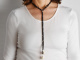 From our studio! Chic long onyx necklace with large cultured pearls silver 925