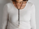 From our studio! Chic long onyx necklace with large cultured pearls silver 925