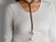From our studio! Long smoky quartz necklace with baroque cultured pearls silver 925 gold-plated