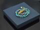 Around 1970! Filigree fish pendant with long turquoise chain, gold-plated silver