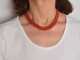 From our workshop! 3-row necklace made of Italian precious coral Clasp gold-plated silver