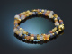 Day &amp; Night! Fancy Armband Saphir Tansanit Mondstein Citrin Calcit Silber 925 vergoldet
