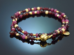 Very Berry! Fancy Armband 2reihig Granat Rubin Silber 925...
