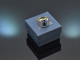 Around 1965! Classic coat of arms signet ring with blue agate in 333 gold