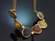 Italien um 1880! Lava Kameen Collier aus vergoldetem Silber