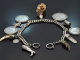 Munich around 1950! Large silver charivari with 12 silver pendants