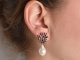 Coral reef! Chic earrings baroque cultured pearls black enamel silver 925 gold-plated