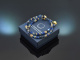 Deep Blue! Fancy Armband aus Saphir Kyanit Sodalith Labradorit und Silber 925 vergoldet