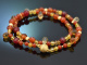 Summery Orange! Fancy Armband 2reihig Karneol Citrin Achat Silber 925 vergoldet