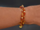 Summery Orange! Fancy Armband 2reihig Karneol Citrin Achat Silber 925 vergoldet
