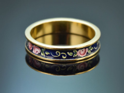 Italien um 1950! H&uuml;bscher Ring mit Emaille-Malerei...