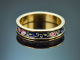 Italien um 1950! H&uuml;bscher Ring mit Emaille-Malerei aus Gold 750
