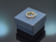 Italien um 1950! H&uuml;bscher Ring mit Emaille-Malerei aus Gold 750