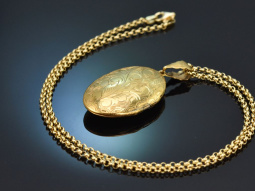 Um 1920! H&uuml;bscher Medaillon Anh&auml;nger mit Kette...