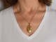 Um 1920! H&uuml;bscher Medaillon Anh&auml;nger mit Kette aus vergoldetem Silber 925