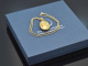 Um 1920! H&uuml;bscher Medaillon Anh&auml;nger mit Kette aus vergoldetem Silber 925
