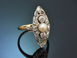 Um 1915! Sch&ouml;ner Art Deco Ring mit Diamanten und...