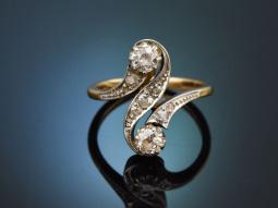 Berlin um 1910! Jugendstil Ring mit Diamanten aus Gold...