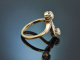 Berlin um 1910! Jugendstil Ring mit Diamanten aus Gold 585 und Platin