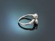 Berlin around 1910! Toi et Moi ring with old-european-cut diamonds in platinum