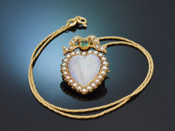 England um 1900! Opal Herz Anh&auml;nger bzw Brosche mit...