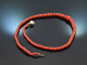 Around 1980! Fine Italian precious coral necklace with 585 gold clasp