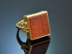 M&uuml;nchen um 1980! Goldschmiede Dhikr Ring mit arabischer Gravur auf Karneol Gold 585