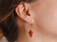 Italy around 1970! Pretty grape earrings made of precious coral and gold-plated silver