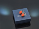 From our studio! Large strawberry coral earrings in 585 gold