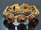 M&uuml;nchen um 1990! Sch&ouml;nes Granat Armband aus vergoldetem Silber 835