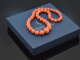 Munich around 1990! Large elegant Momo coral necklace with 750 gold clasp