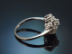 Hamburg um 1970! Cocktail Ring mit 0,7 ct Diamanten aus Wei&szlig;gold 585