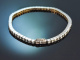 Munich around 1910! Sparkling Rivi&egrave;re bracelet with 1.2 ct diamond roses in 585 gold and silver