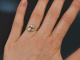Austria around 1920! Toi et moi ring with 0.6 ct diamond roses in 585 white gold