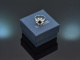Hamburg around 1970! Classic vintage sapphire diamond ring in 750 white gold