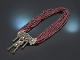 Chiemsee around 1965! Beautiful 7-row garnet necklace in silver