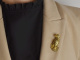 Frankreich um 1965! Seltene Leoparden Brosche mit Emaille und Rubin aus Gold 750