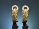 Frankreich um 1965! Seltene Leoparden Ohrringe Emaille Diamanten und Rubine Gold 750