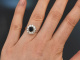 Around 1980! Beautiful sapphire diamond engagement ring in 750 white gold
