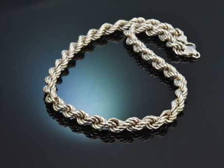 Um 1980! Dicke Kordel Kette aus Silber 925