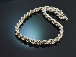 Um 1980! Dicke Kordel Kette aus Silber 925
