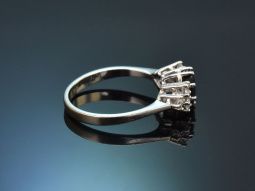 Um 1975! Sch&ouml;ner Saphir Ring mit Brillanten aus...