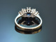 Um 1975! Sch&ouml;ner Saphir Ring mit Brillanten aus Wei&szlig;gold 585